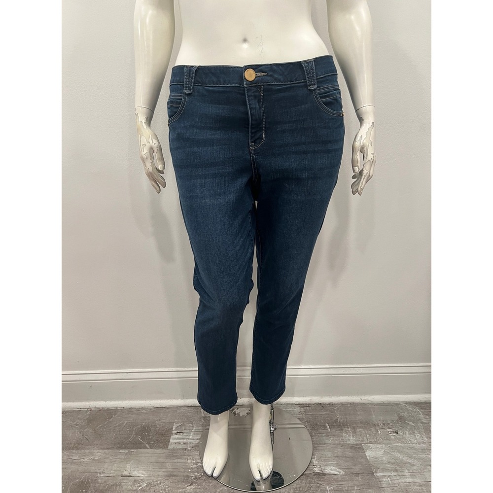 Democracy Ab Solution 18W Women Dark Wash Straight Leg Jeans Plus Size Stretch